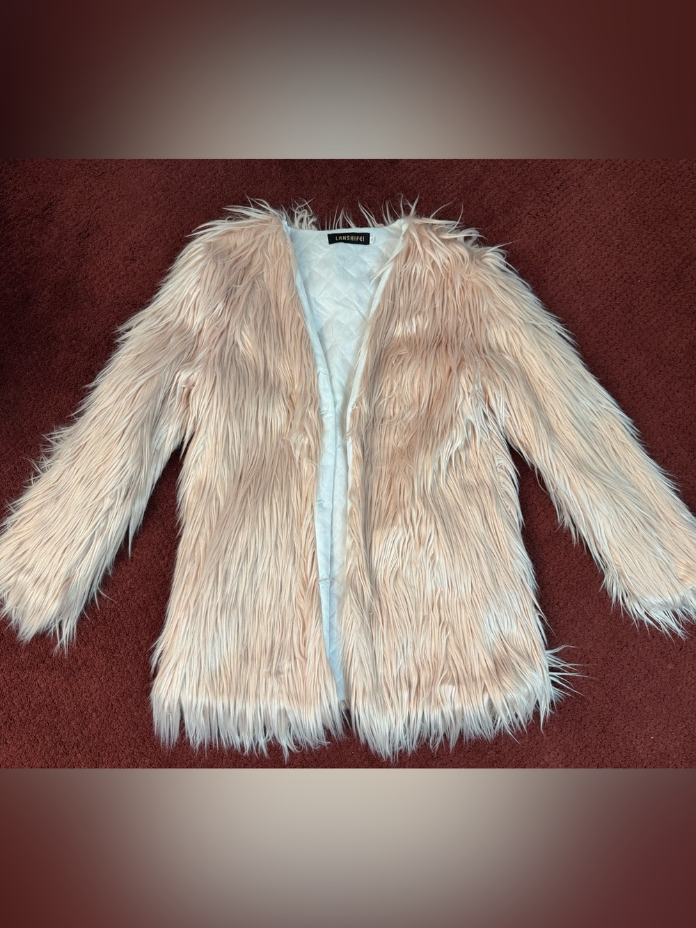 Blush Pink Faux Fur Coat